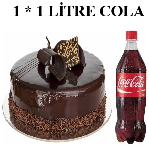 6-9 Kişilik Klasik Çikolatalı Pasta & 1 Lt Cola